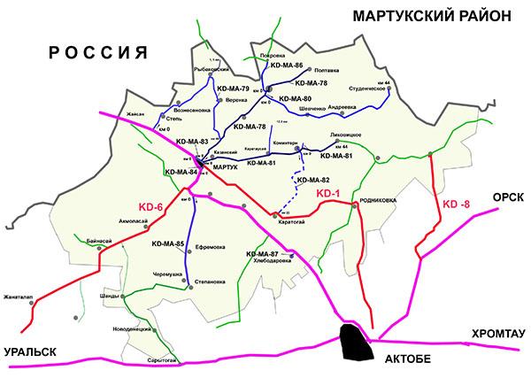 Карта байганинского района актюбинской области