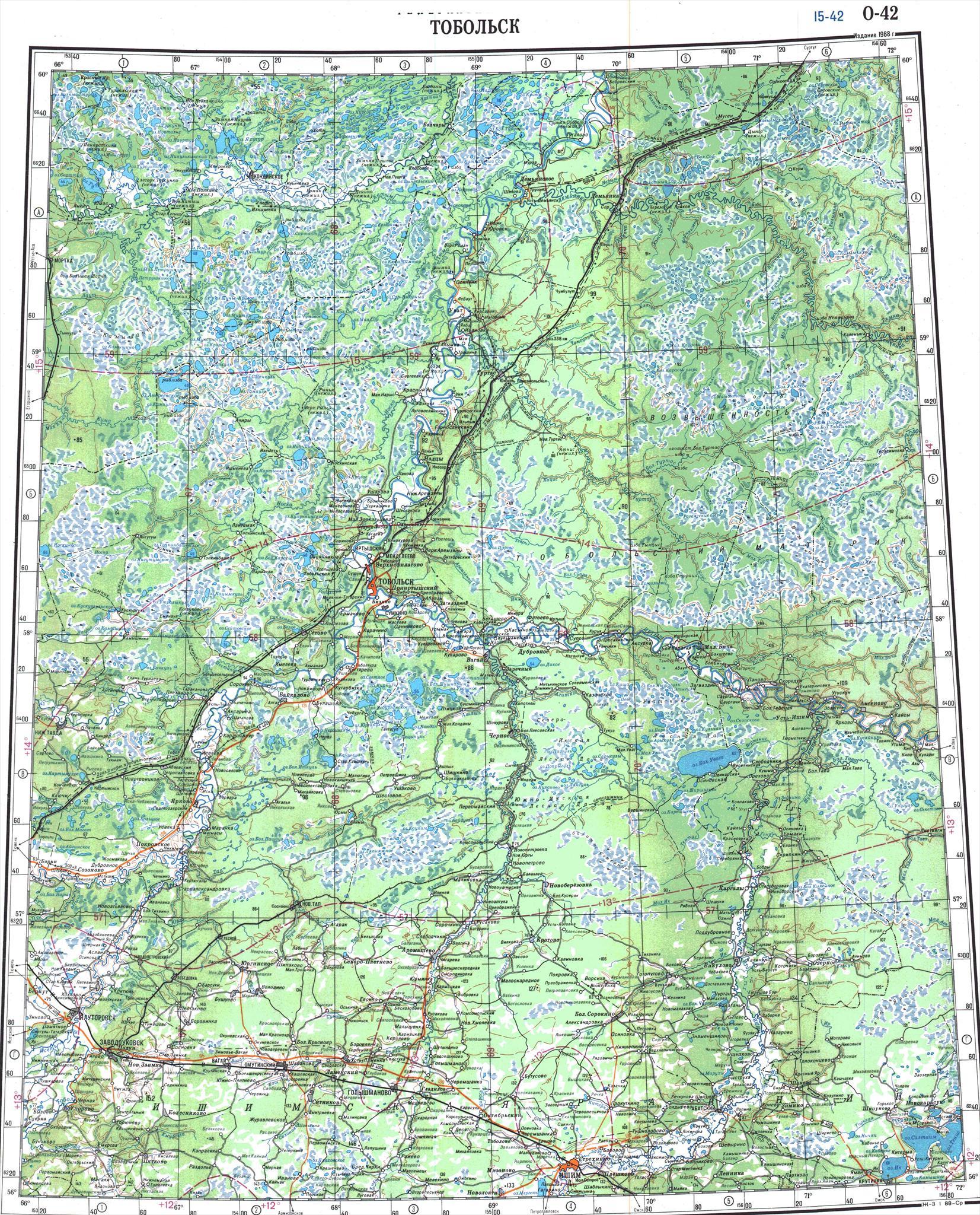 Топографическая карта тюменского района